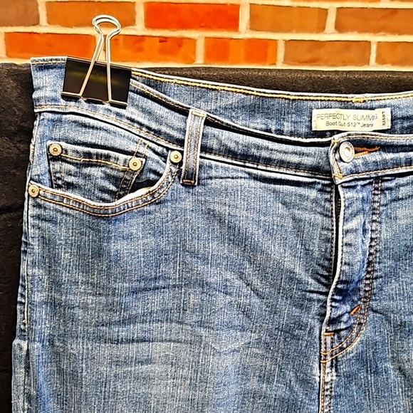 Levi's 512 perfectly slimming boot cut jeans w/ studded pockets vintage - Picture 2 of 12